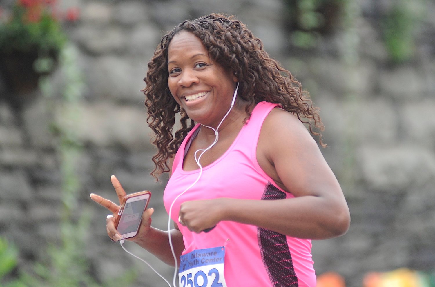 “V” is for valor. Adara Alston of Ithaca, NY finished 127th overall the 5K run and 62nd in the female category.